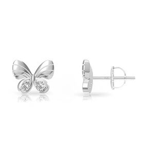 Sterling Silver Stud Butterfly Earrings